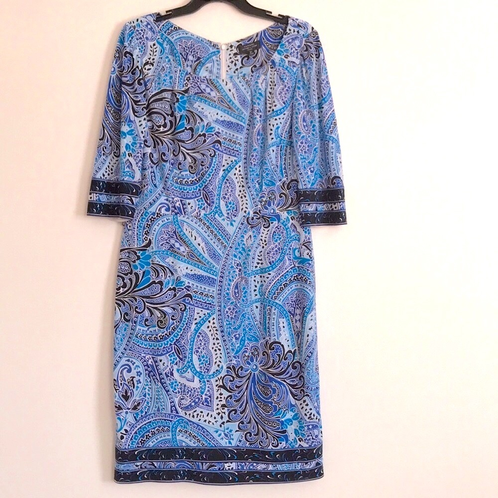 Tahari 3/4 sleeves midi fully lined dress Size 8P
